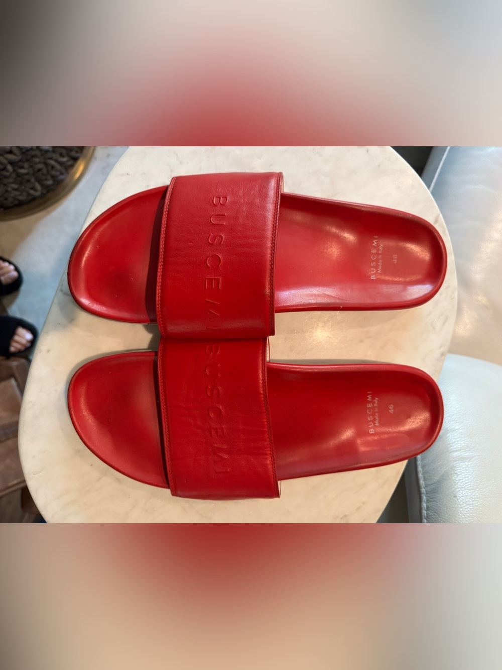 Buscemi Classic Men's Slide Sandal Red Size 12